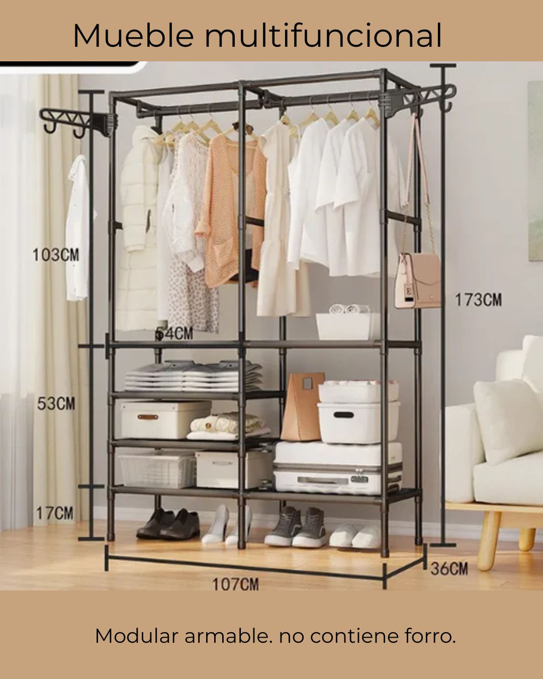 Mueble vestier multifuncional